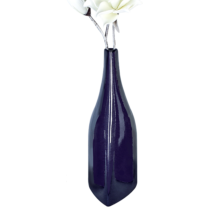 Vaza Organic, albastru, ceramica glazurata, inaltime 40 cm 2021 lotusland.ro