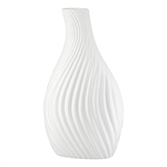 Vaza, organica, Faro, Ceramica, alba, PU 3, L. 8 cm, L. 15,5 cm, H. 29 cm [1]