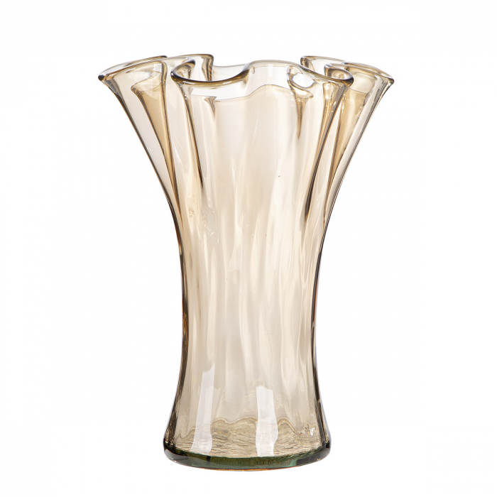 Vază, organică, sticlă, maro, PU 1, H 23 cm, D 20 cm [1]