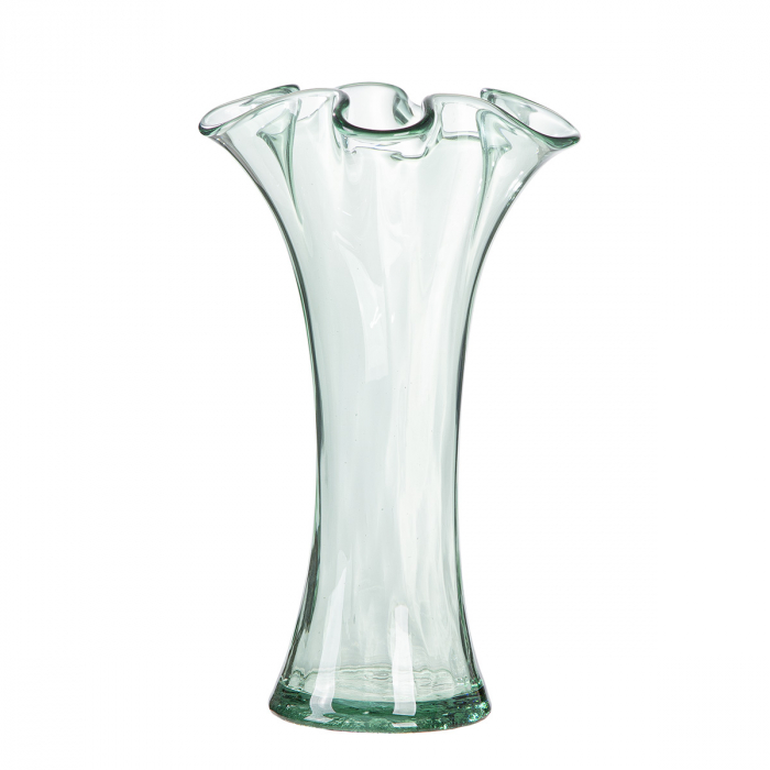 Vază, organică, sticlă, verde, PU 1, H 30 cm, D 20 cm [1]