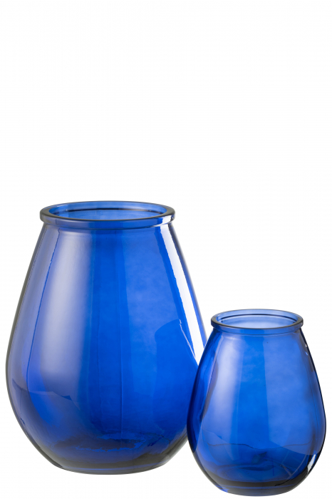 Vază, Ou Sticlă, Albastra M, L 29| W 29| H 35.5 cm [2]