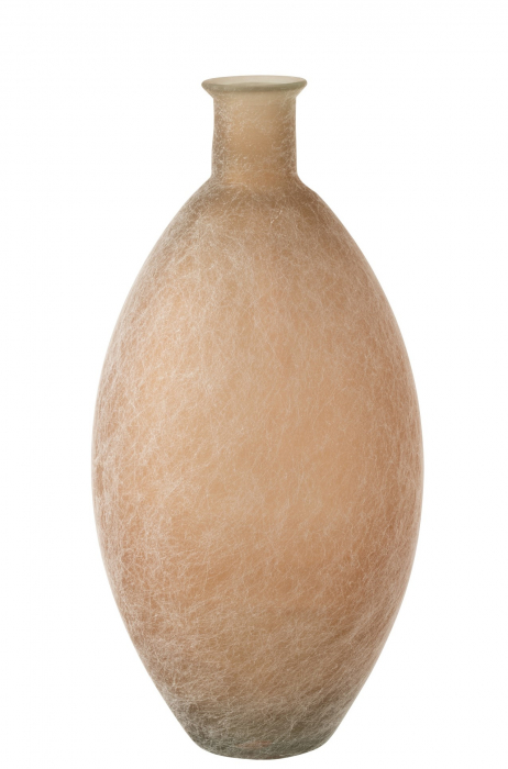 Vaza Oval, Sticla, Bej, 29x29x60 cm