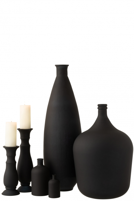 Vaza Oval, Sticla, Negru, 24.5x24.5x80.5 cm [3]