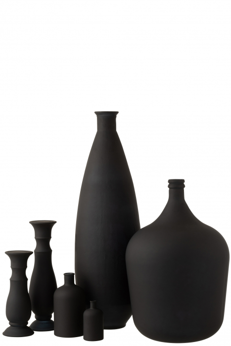 Vaza Oval, Sticla, Negru, 24.5x24.5x80.5 cm [2]