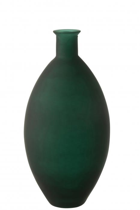Vaza Oval, Sticla, Verde, 29x29x60 cm