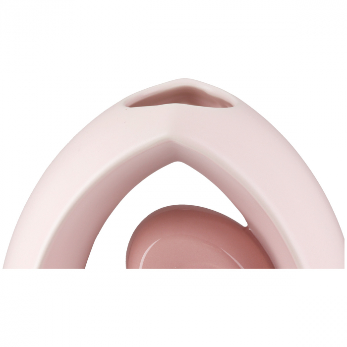 Vază, ovală, "Herz", ceramică, roz, PU 2, L. 8 cm, l. 15 cm, H 20 cm [4]