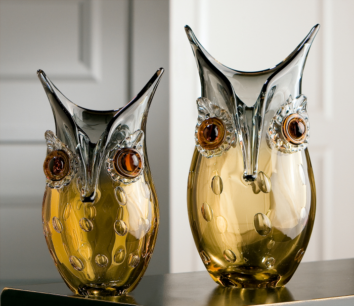 Vaza OWL, sticla, 12.5x23x12 cm [2]