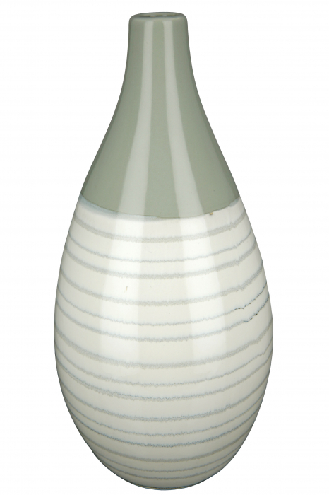 Vaza Palermo, Ceramica, Gri Alb, 16.5x16.5x34.5 cm