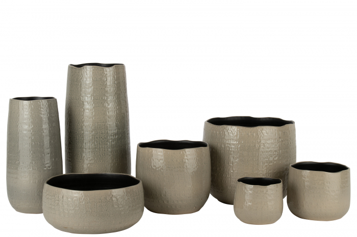 Vaza Pattern, Ceramica, Gri, 19x23x50 cm [2]