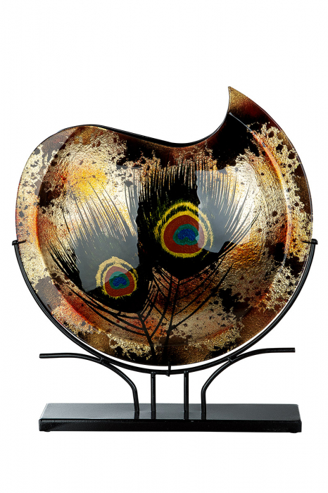 Vaza Peacock Round, Sticla, Multicolor, 9x32x37 cm image13