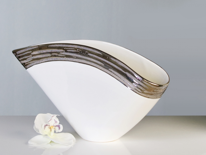 Vaza Penelope ceramica, alb, 25×50 cm GILDE