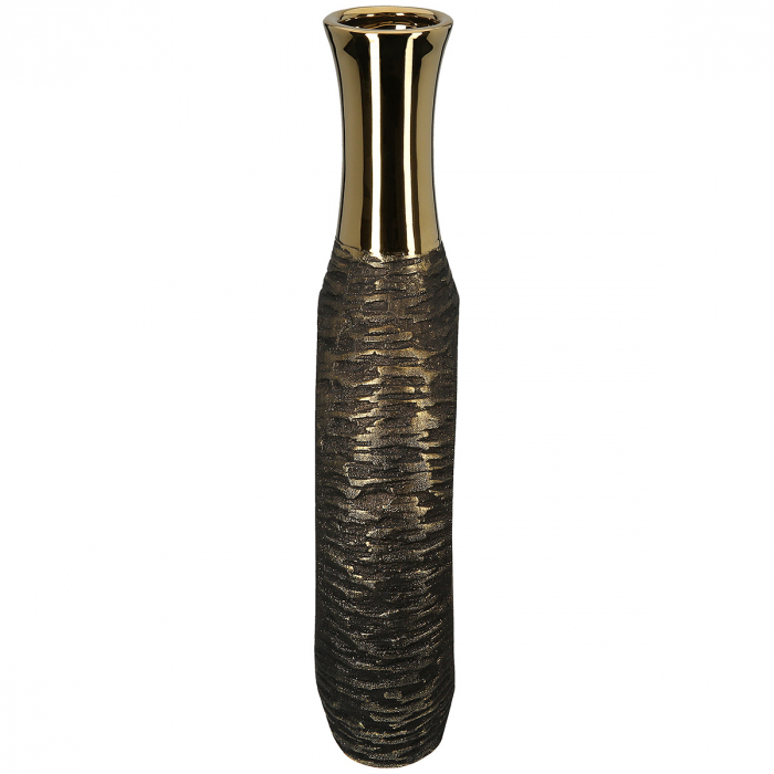 Vază perforată, Ceramică, antracit, auriu, PU 2, L. 9 cm, l. 19 cm, H 51 cm [2]