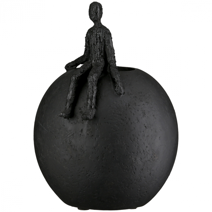 Vază, Persoană, Rășină sintetică, negru, PU 2, L. 15 cm, l. 17 cm, H 22 cm [1]
