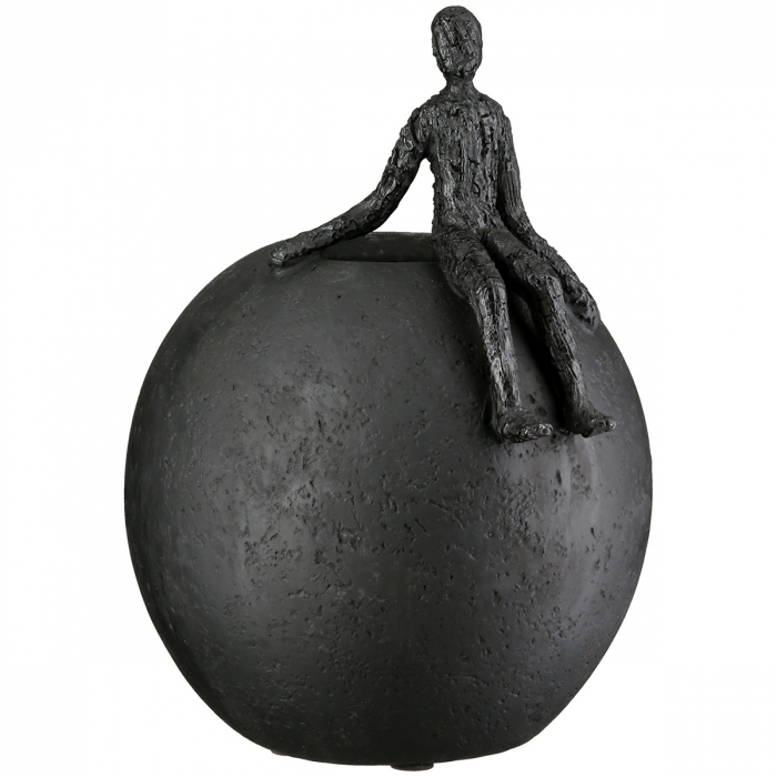 Vază, Persoană, Rășină sintetică, negru, PU 2, L. 15 cm, l. 17 cm, H 22 cm [2]