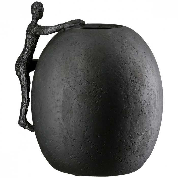 Vază, Persoană, Rășină sintetică, negru, PU 2, L. 17 cm, L. 20 cm, H 23 cm [2]