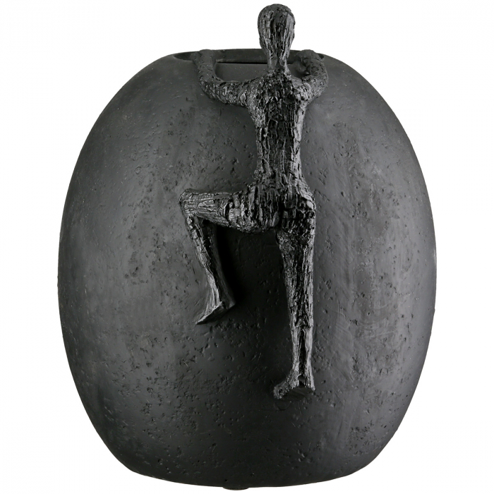 Vază, Persoană, Rășină sintetică, negru, PU 2, L. 17 cm, L. 20 cm, H 23 cm [3]