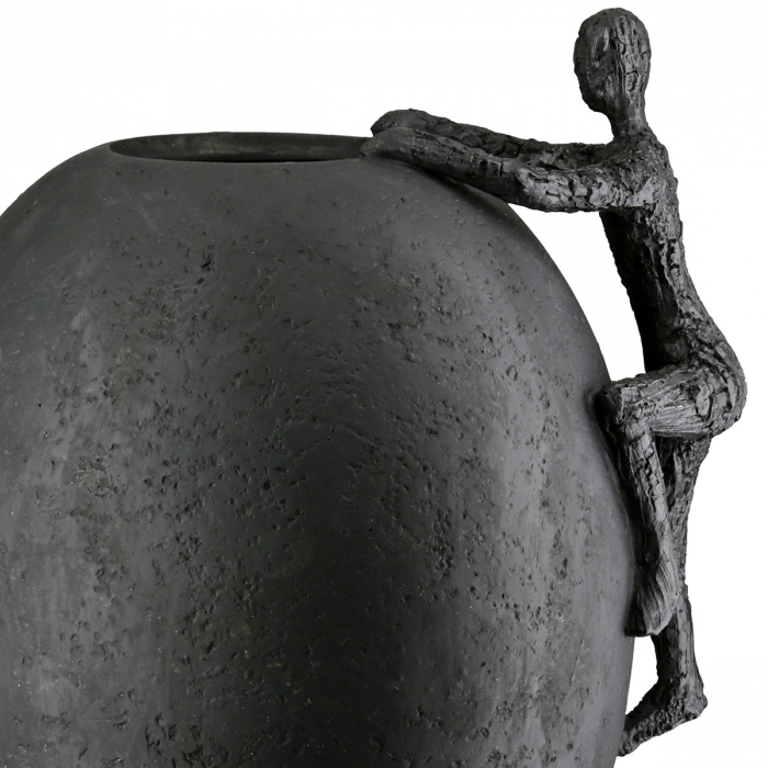 Vază, Persoană, Rășină sintetică, negru, PU 2, L. 17 cm, L. 20 cm, H 23 cm [4]