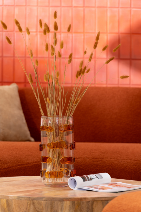 Vază, Pietriș Sticlă Chihlimbar/Transparent M, L 17| W 17| H 32 cm [5]