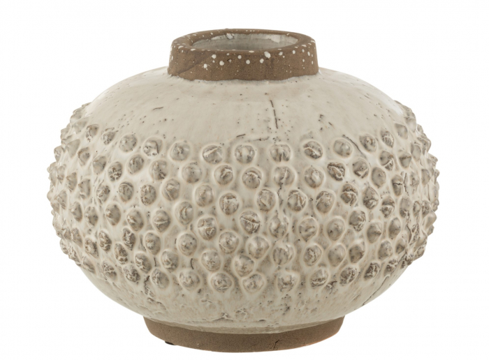 Vaza Point, Ceramica, Alb, 34x34x24 cm
