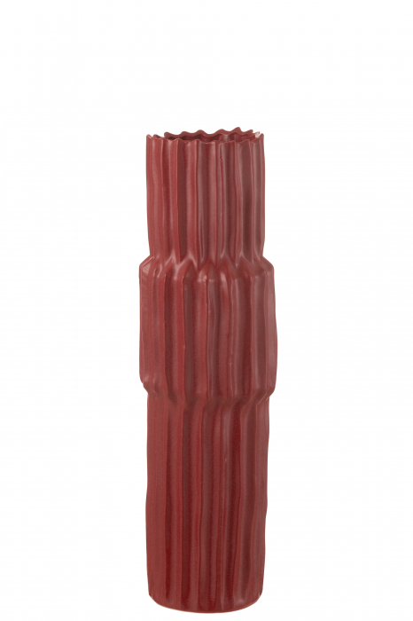 Vază, Porțelan, ondulat Roșu S, L 18| W 18| H 60 cm [1]