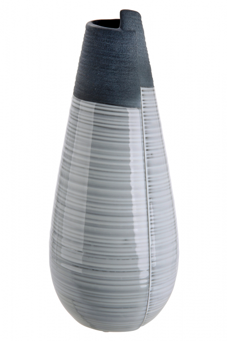 Vaza Porto, ceramica, gri, 12x12x28 cm