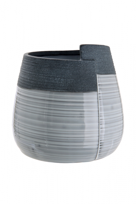 Poza Vaza Porto Pack, ceramica, gri, 15x15x15,5 cm