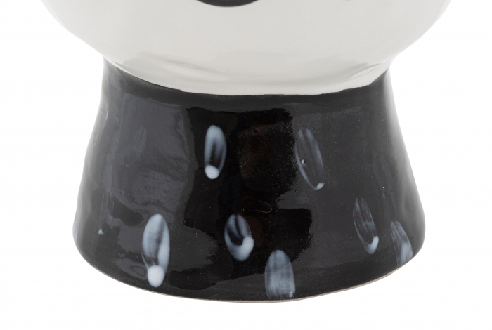 Vaza Pot face, portelan, alb/negru, 14X18.2  cm [6]