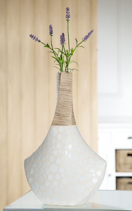 Vaza Punto, ceramica, crem maro, 23.5x35.5x9.5 cm
