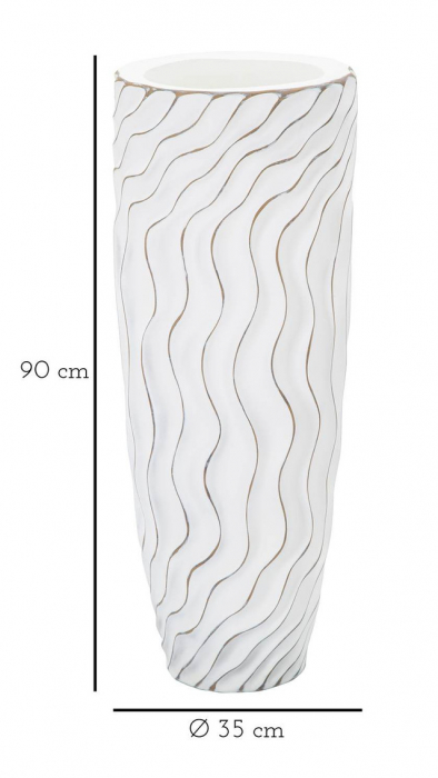 Vaza, Rasina, Alb, 90x35x35 cm [8]