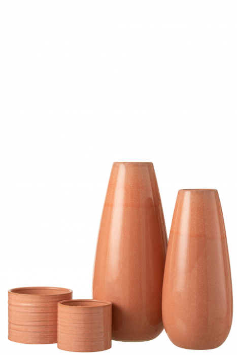Vaza Regular, Ceramica, Portocaliu, 22x22x48 cm [3]