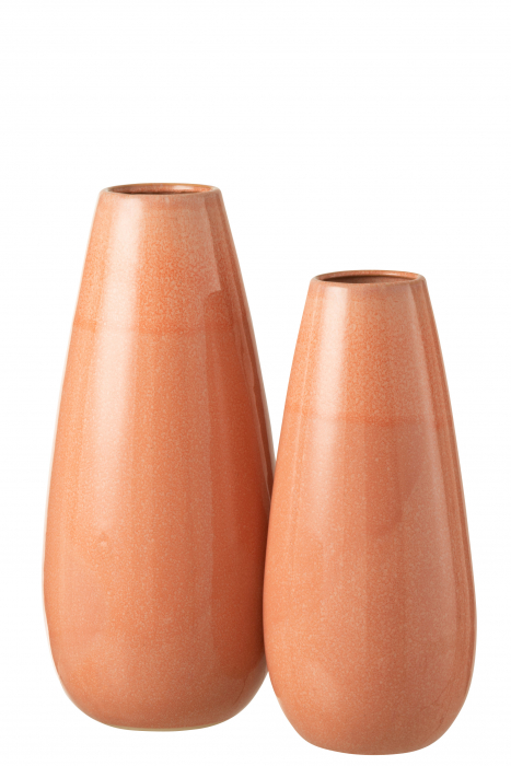 Vaza Regular, Ceramica, Portocaliu, 22x22x48 cm [2]