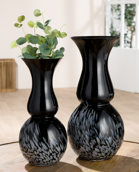 Vaza Remy, sticla, negru, 43x20.5 cm