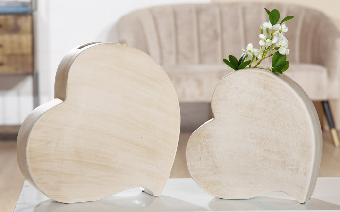 Vaza Romantika, ceramica, bej, 31x31x8 cm