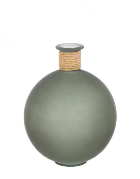 Vaza Rotang, Verde, Sticla, 20x20x45 cm