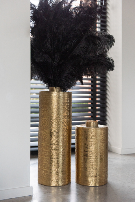 Vază, rotundă, metal, Auriu, M, L 20| W 20| H 60 cm [2]