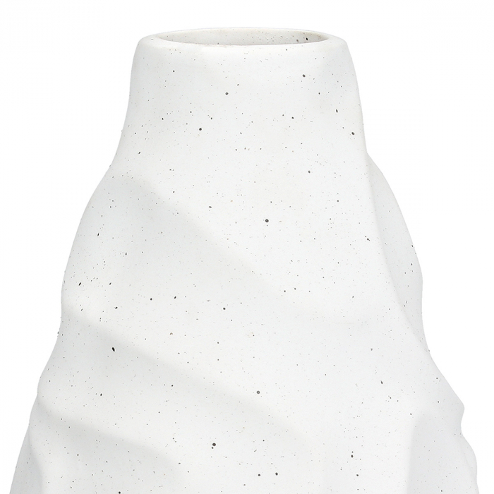 Vaza, rotunda, Ondulas, punctata, Ceramica, alba, PU 2, H. 30 cm, D. 18 cm [3]