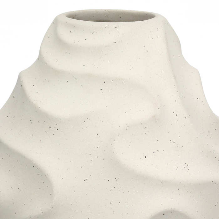 Vaza, rotunda, Ondulas, punctata, Ceramica, gri deschis, PU 2, H. 20 cm, D. 18 cm [3]