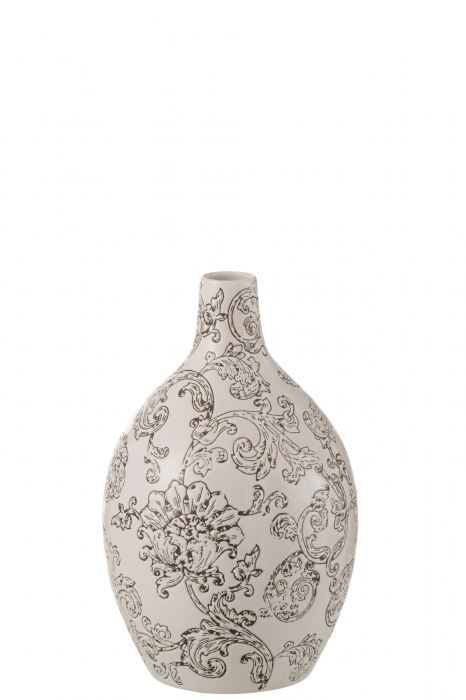 Vază, rotundă, Zen Porțelan, Alb/Negru, L 20| W 20| H 33 cm [1]