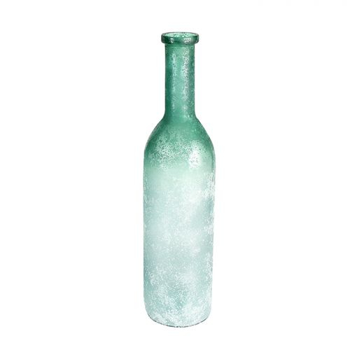 Vaza Sambia, sticla, alb verde, 50x14 cm