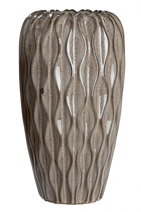 Vaza Santorin, ceramica, maro, 17x17x30,5 cm