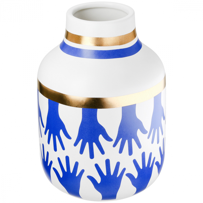 Vază, Santorini, Motiv mână, Ceramica, alb, PU 2, H. 24 cm, D. 16 cm [3]