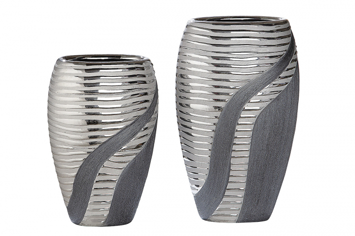 Vaza Sevilla, ceramica, gri/argintiu, 14.5x24.5x8.5 cm [2]