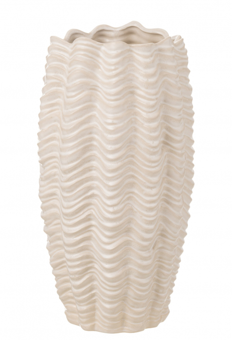 Vaza Shell, Ceramica, Bej, 24x24x43 cm