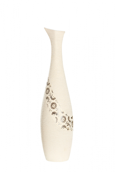 Vaza Soffione, ceramica, bej, 10x10x40,5 cm