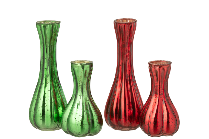Vaza, Soliflore, sticla rosu/verde Ass 2, L [3]