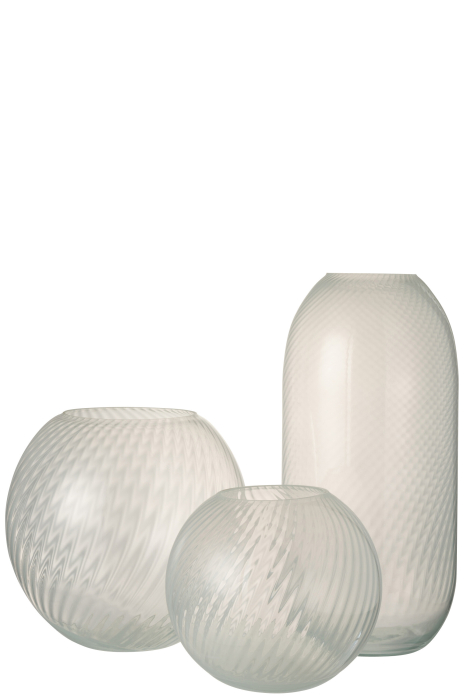 Vaza, Sticla, Alb, 17x17x38 [2]