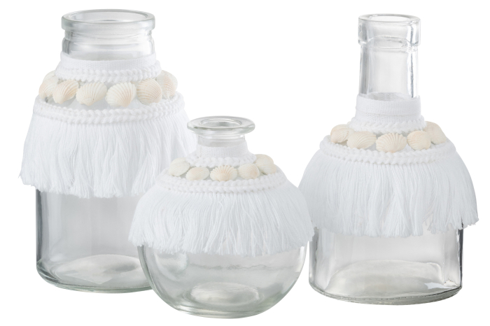 Vaza, Sticla, Alb, 8x8x14.5 [2]