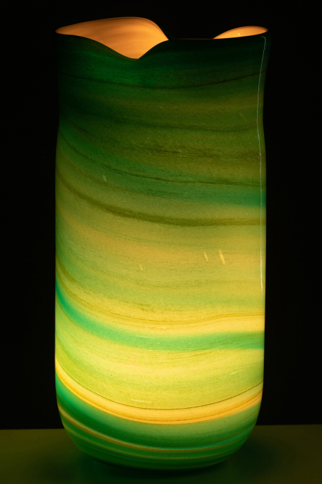 Vaza, Sticla, Albastru, 20x18x41.5 [3]
