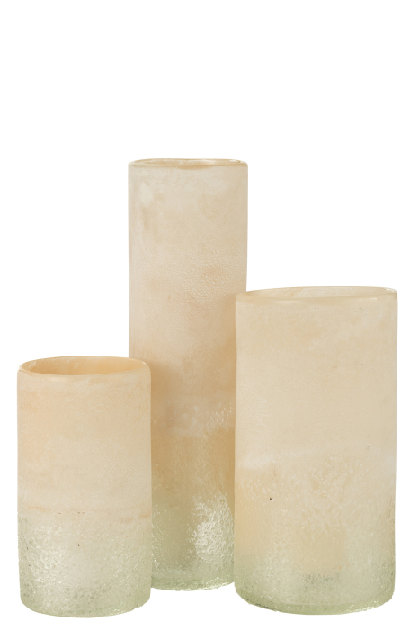 Vaza, Sticla, Bej, 11x11x41 [4]