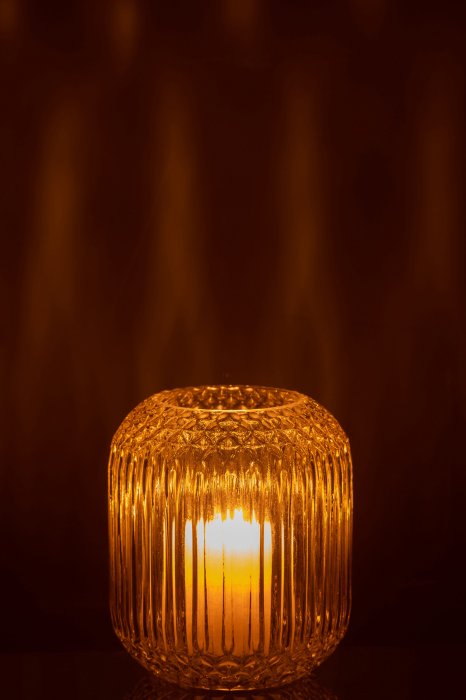 Vaza, Sticla, Galben, 14.5x14.5x17 [4]